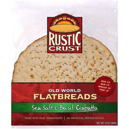 RUSTIC CRUST Rustic Crust Ciabatta Flatbread Pizza Crust 12" Crust, PK6 1210